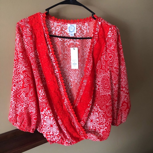 Blue Rain Coral Paisley Top - Picture 5 of 8